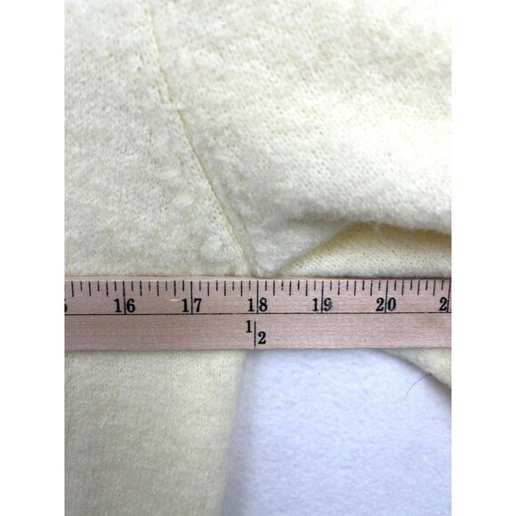 Something Navy Yellow Alpaca blend v neck faux‎ wrap Sweater size S - Picture 6 of 8